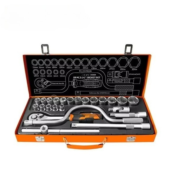 Socket Wrench - 155424 24pcs 1/2in Set Kunci Soket