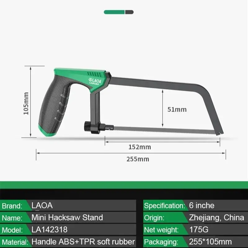 Gergaji Mini LAOA 6 Inci, Gerg - Hacksaw ulasan dan harga